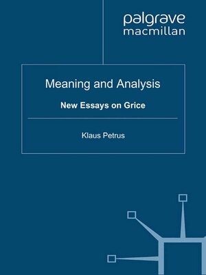 cover image of Meaning and Analysis
